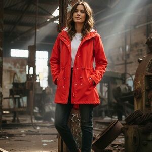 Women's Rain Jacket with Polka Dot Lining